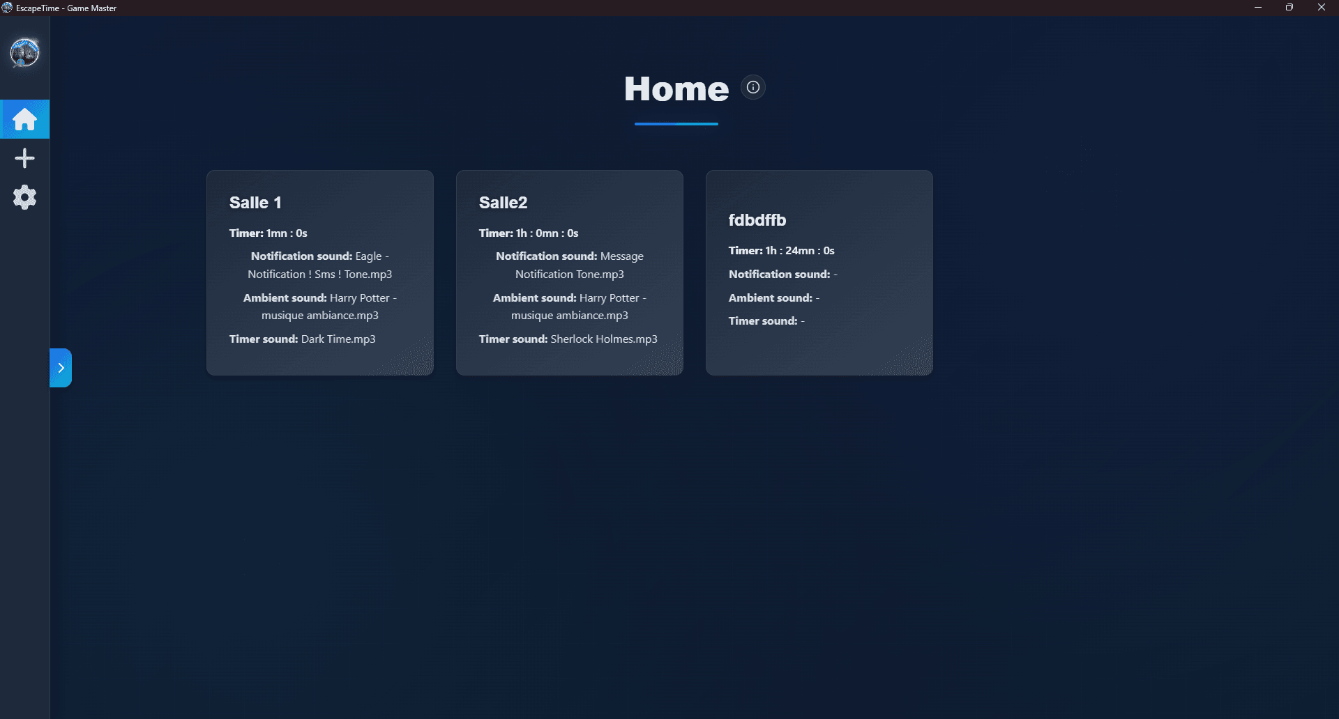 Dashboard Game Master - Vue d'ensemble de l'application